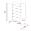 Tuhome Peru 4 Drawer Dresser, Single Door Cabinet, One Open Shelf, Superior Top, Light Gray CLZ6587